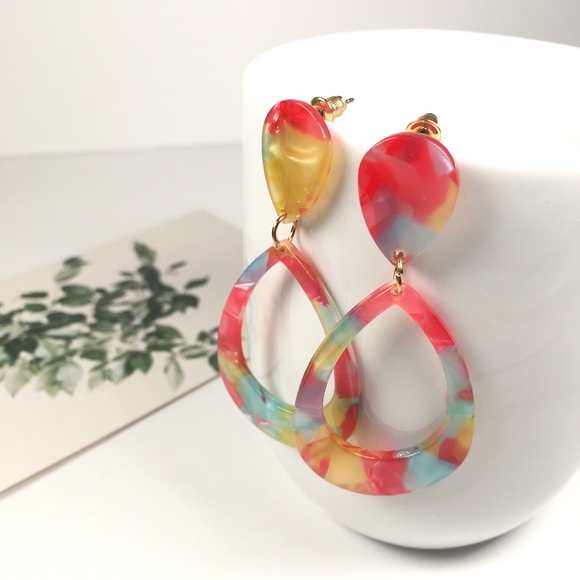 Jewelry - Tortoise Shell Teardrop Dangle Earrings